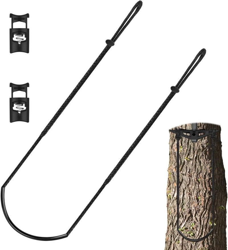 Anglekai Single Step Climbing Stick Aider, 1PCS Single Tree Step Climbing Aider for Hunting Outdoor, Hand-Braided Rope Ladder for Tree Stand with 2 Adjustable Hook (1) - Image 1